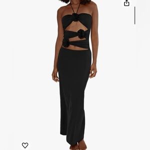 Amazon Black Rosette Dress